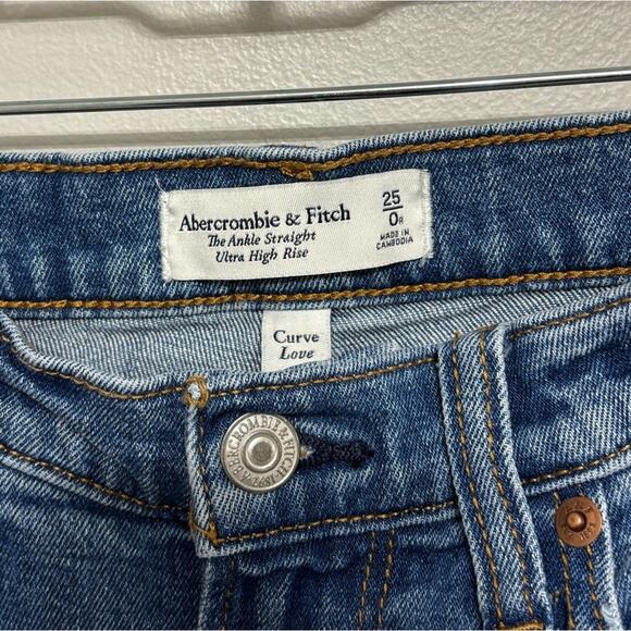 Abercrombie & Fitch The Ankle Straight Ultra High Rise Jeans Curve Love 0/25 - Picture 3 of 5